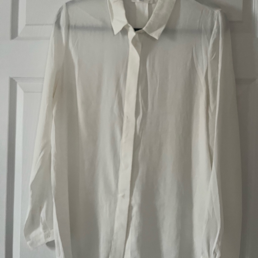 Crisp White Dress Shirt with Pointed Collar